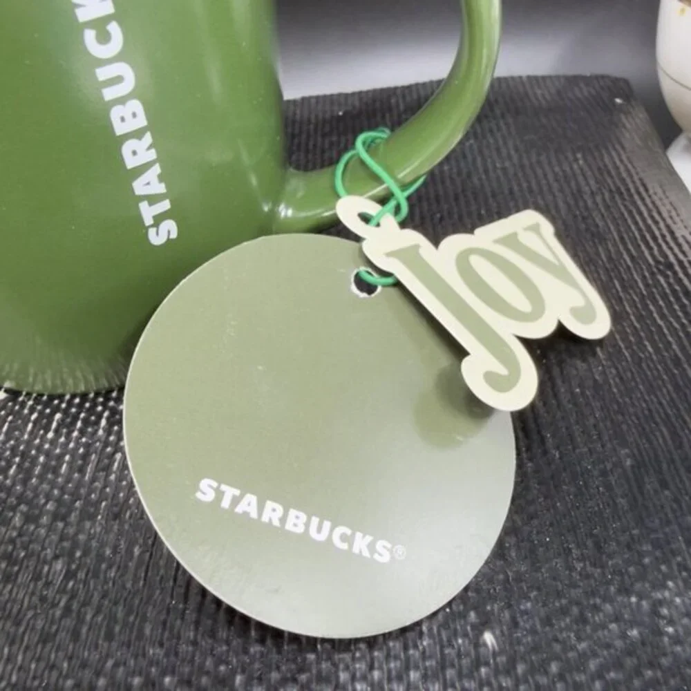 Starbucks Coffee Dark Green Coffee Mug Cup Mermaid Siren With‎ Joy Tags Mug Cup